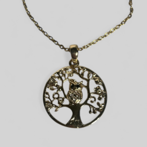 Uil Goudkleurige Ketting met Zirkoon